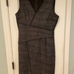 black/white wool tweed dress